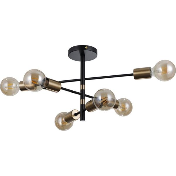 Lampa sufitowa Italux Metalowa lampa sufitowa Piansi PND-4025-6-BL-HBR Italux molecular mosiądz 12855787 5902854534326