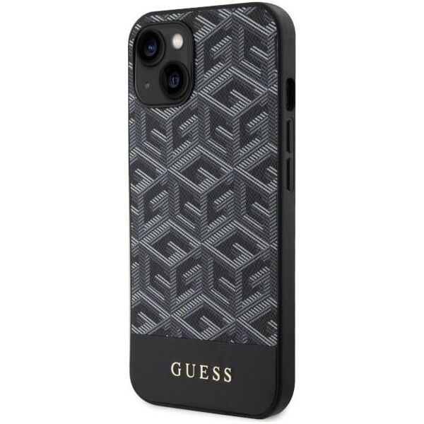 Guess Guess GCube Stripes MagSafe - Etui iPhone 14 (Czarny) 12857762 3666339112424