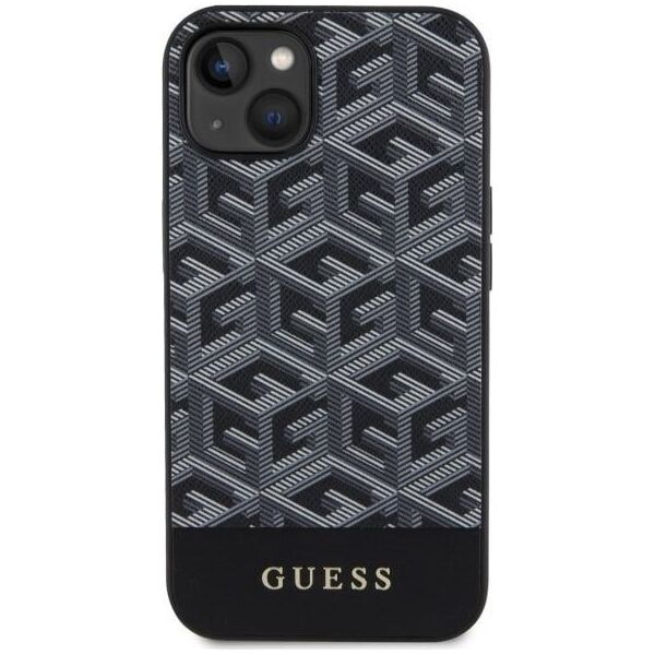 Guess Guess GCube Stripes MagSafe - Etui iPhone 14 (Czarny) 12857762 3666339112424