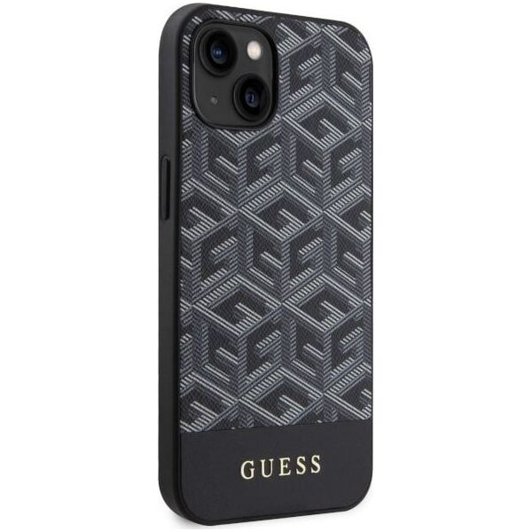 Guess Guess GCube Stripes MagSafe - Etui iPhone 14 (Czarny) 12857762 3666339112424