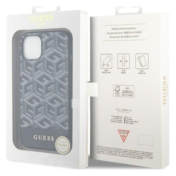 Guess Guess GCube Stripes MagSafe - Etui iPhone 14 (Czarny) 12857762 3666339112424