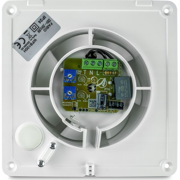 Wentylator AWENTA Wentylator łazienkowy Awenta Fabio WFB125H 13W fi125mm wyłącznikiem czasowym i czujnikiem wilgotności biały 12864541 5905033302297