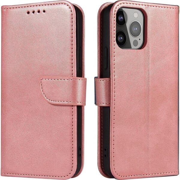 Hurtel Magnet Case etui do Xiaomi Redmi Note 12 5G / Poco X5 5G pokrowiec z klapką portfel podstawka różowe 12889467 9145576277089