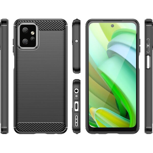Hurtel Carbon Case etui do Motorola Moto G Power 2023 elastyczny silikonowy karbonowy pokrowiec czarne 12894963 9145576275559