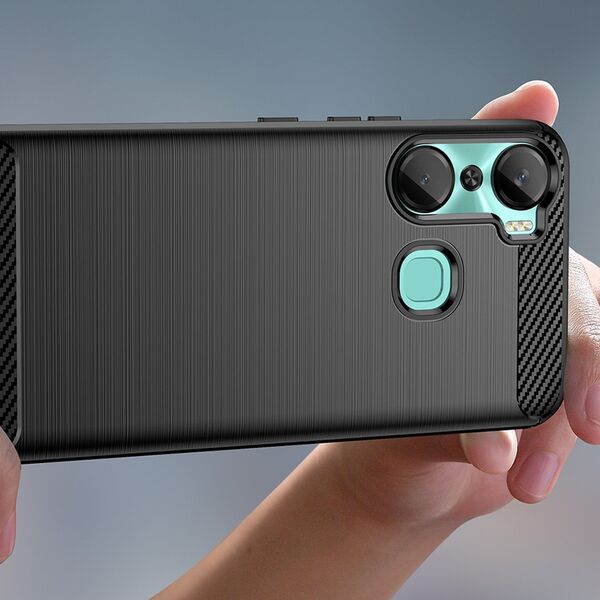 Hurtel Carbon Case etui do Infinix Hot 12 Pro elastyczny silikonowy karbonowy pokrowiec czarne 12894966 9145576275474