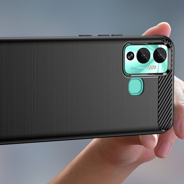 Hurtel Carbon Case etui do Infinix Hot 12 Play NFC / Hot 12 Play elastyczny silikonowy karbonowy pokrowiec czarne 12894974 9145576275429