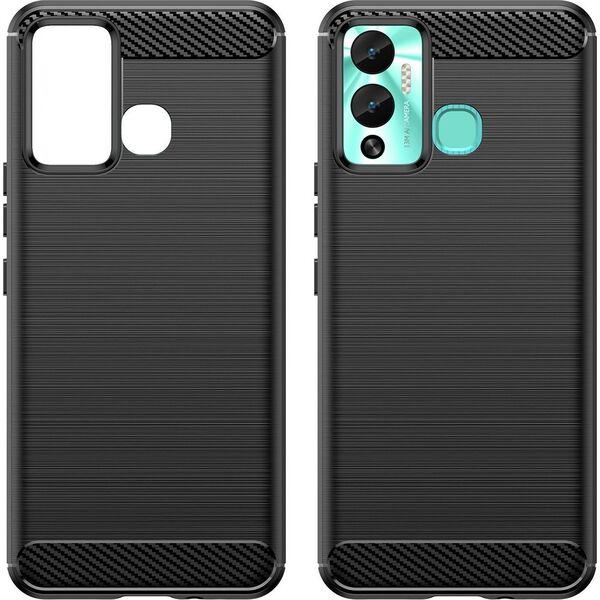 Hurtel Carbon Case etui do Infinix Hot 12 Play NFC / Hot 12 Play elastyczny silikonowy karbonowy pokrowiec czarne 12894974 9145576275429