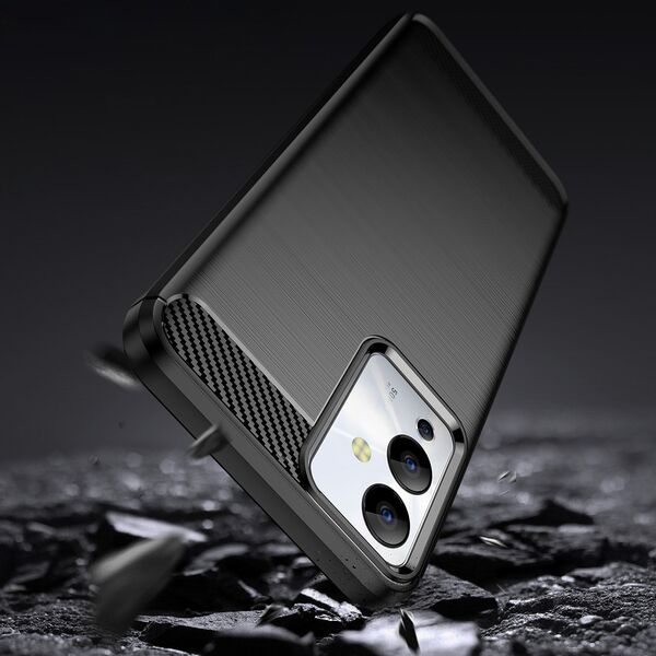 Hurtel Carbon Case etui do Infinix Note 12i elastyczny silikonowy karbonowy pokrowiec czarne 12894977 9145576275405