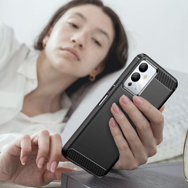 Hurtel Carbon Case etui do Infinix Note 12i elastyczny silikonowy karbonowy pokrowiec czarne 12894977 9145576275405