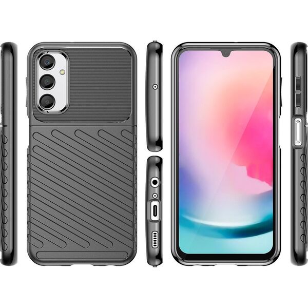 Hurtel Thunder Case etui do Samsung Galaxy A24 4G silikonowy pancerny pokrowiec czarne 12894978 9145576275344