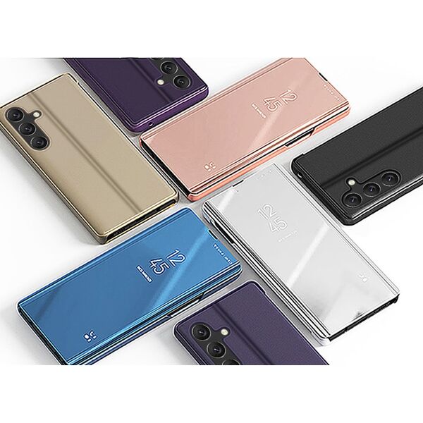 Hurtel Clear View Case etui do Samsung Galaxy A24 4G pokrowiec z klapką różowe 12895002 9145576275955