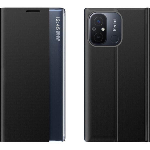 Hurtel New Sleep Case etui do Xiaomi Redmi 11A / Poco C55 / Redmi 12C pokrowiec z klapką podstawka czarne 12895010 9145576275856