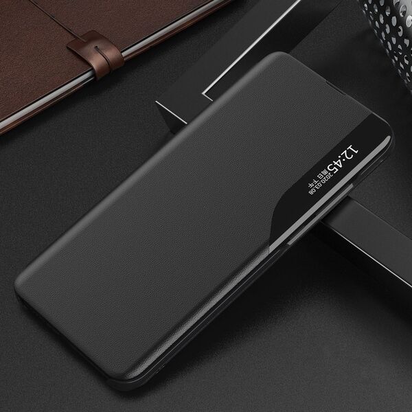 Hurtel Eco Leather View Case etui do Xiaomi Redmi Note 12 Pro+ z klapką podstawka czarne 12895018 9145576275801