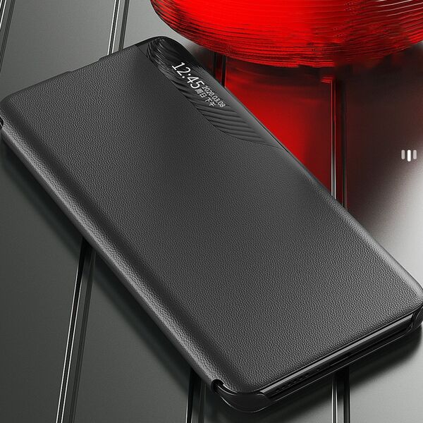 Hurtel Eco Leather View Case etui do Xiaomi Redmi Note 12 5G / Poco X5 5G z klapką podstawka czarne 12895019 9145576275764