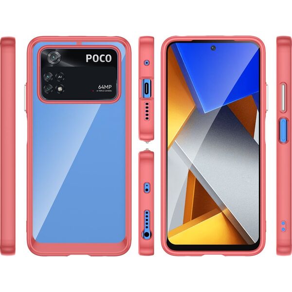 Hurtel OUTER SPACE CASE ETUI DO XIAOMI POCO M4 PRO POKROWIEC Z ELASTYCZNĄ RAMKĄ CZERWONE 12895242 5907769310805