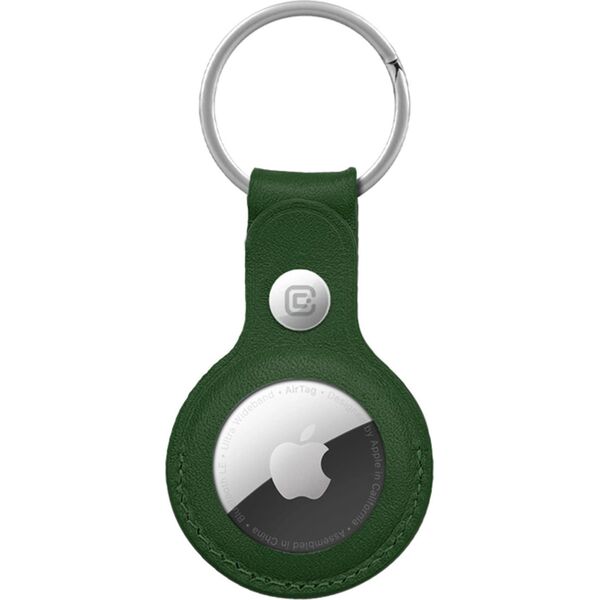 Crong Brelok Crong Leather Case with Key Ring Apple AirTag (zielony) 12895864 5904310702645