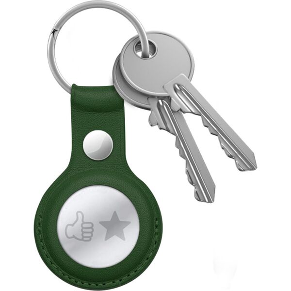 Crong Brelok Crong Leather Case with Key Ring Apple AirTag (zielony) 12895864 5904310702645