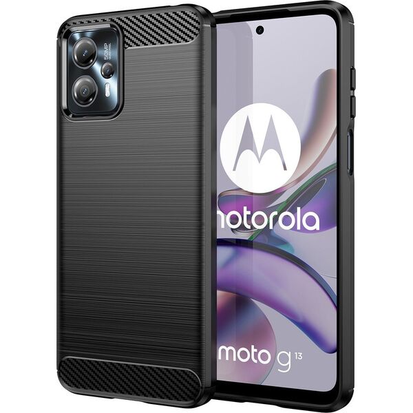 Hurtel CARBON CASE ETUI MOTOROLA MOTO G13 ELASTYCZNY SILIKONOWY KARBONOWY POKROWIEC CZARNE 12901289 9145576274668