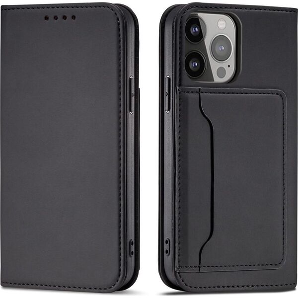Hurtel MAGNET CARD CASE ETUI SAMSUNG GALAXY S23 POKROWIEC Z KLAPKĄ PORTFEL PODSTAWKA CZARNE 12902309 9145576271032