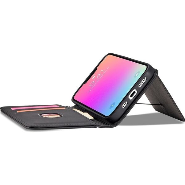 Hurtel MAGNET CARD CASE ETUI SAMSUNG GALAXY S23 POKROWIEC Z KLAPKĄ PORTFEL PODSTAWKA CZARNE 12902309 9145576271032