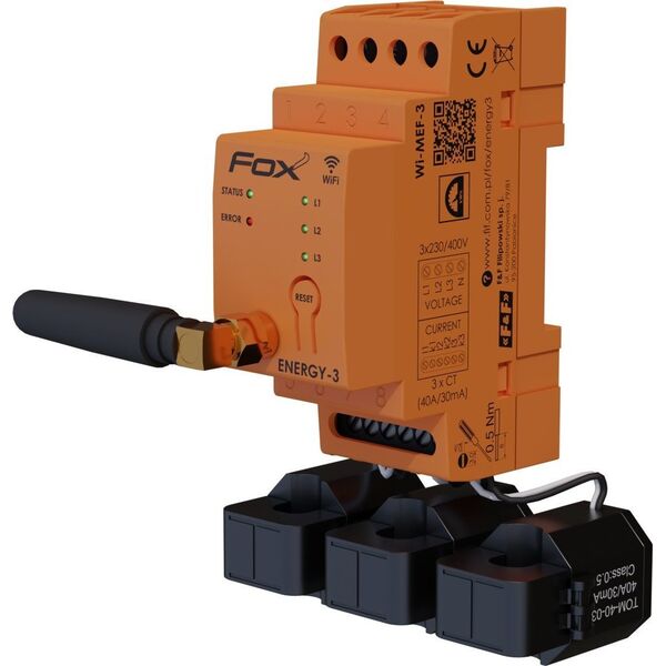 F&F 3-fazowy monitor zużycia energii wi-fi ENERGY 3 FOX F&F 12921380 5902431675251