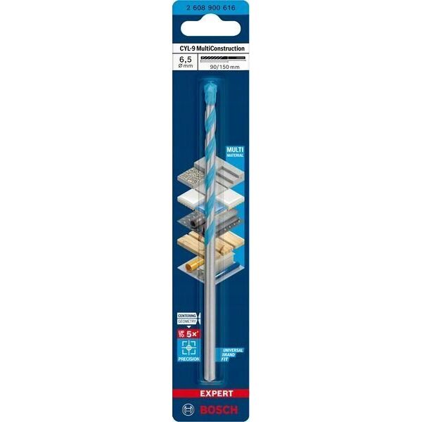Wiertło Bosch BOSCH WIERTŁO CYL-9 MULTICONSTRUCTION  6,5 x  90 x 150mm EXPERT 12940779 4059952539096