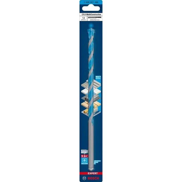 Wiertło Bosch BOSCH WIERTŁO CYL-9 MULTICONSTRUCTION 12 x 200 x 250mm EXPERT 12940792 4059952596549