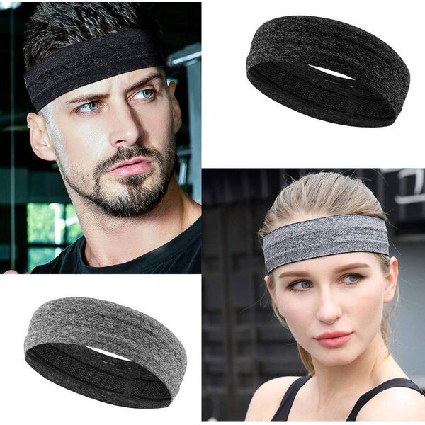 Elastyczna materiałowa opaska na głowę do biegania fitness różowa 12942209 9145576257746
