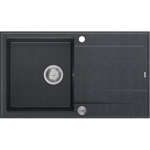 Zlewozmywak GraniteQ EVAN 111 GraniteQ zlewozmywak z syfonemPush 2 Open 1-komorowy z/o (860x500x210) black diamond / elementy stalowe 12945587 5904310997485