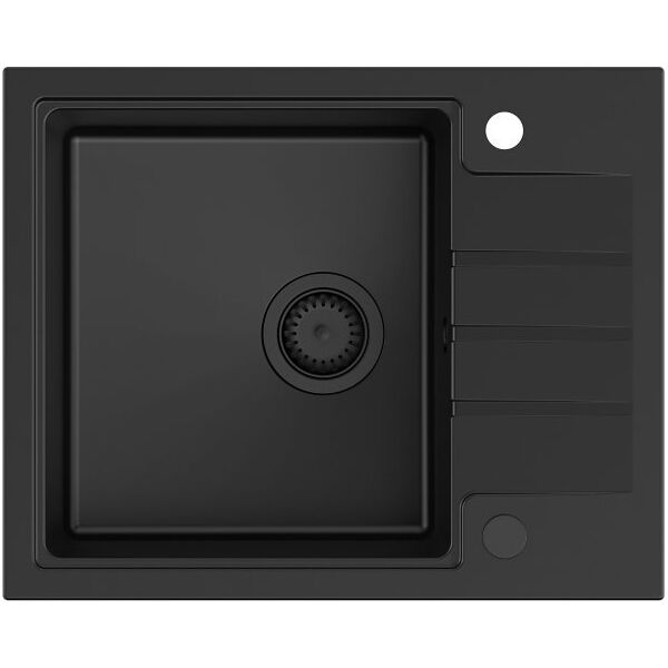 Zlewozmywak GraniteQ CHRISTIAN 116 zlewozmywak granitowy 1-komorowy czarny (60x45x18,5) z zaślepką i odpływem czarnym 12945655 5904310998154