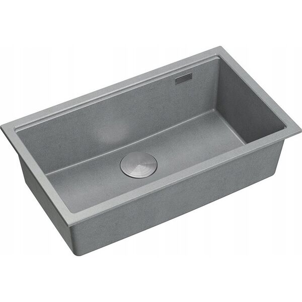 Zlewozmywak GraniteQ LOGAN 110 GraniteQ zlewozmywak silver stone 76x44x23,5 cm 1-komorowy wpuszczany z syfonem manualnym stal szlachetna 12945707 5905505500060