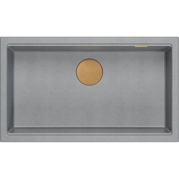 Zlewozmywak GraniteQ LOGAN 110 GraniteQ zlewozmywak silver stone 76x44x23,5 cm 1-komorowy podwieszany z syfonem manualnym miedziany 12945710 5905505500091