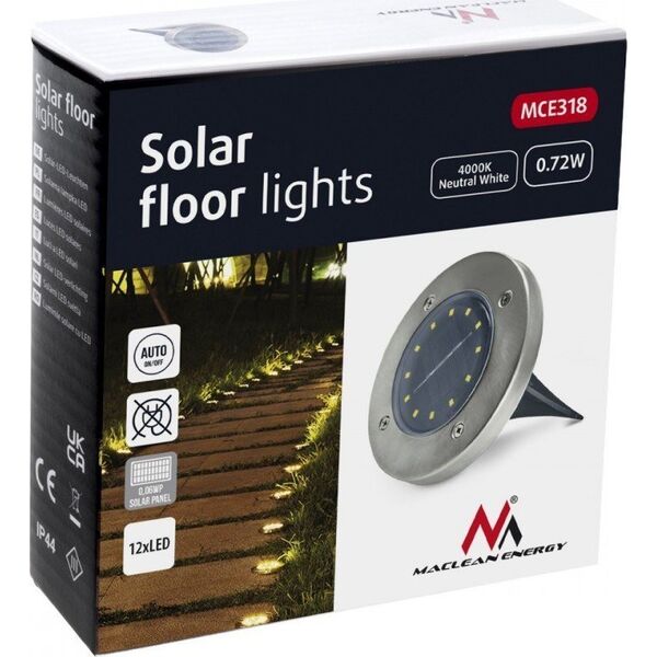 Maclean Lampa solarna najazdowa MCE318 LED IP44 12 SMD 4000K 12971646 5902211129448