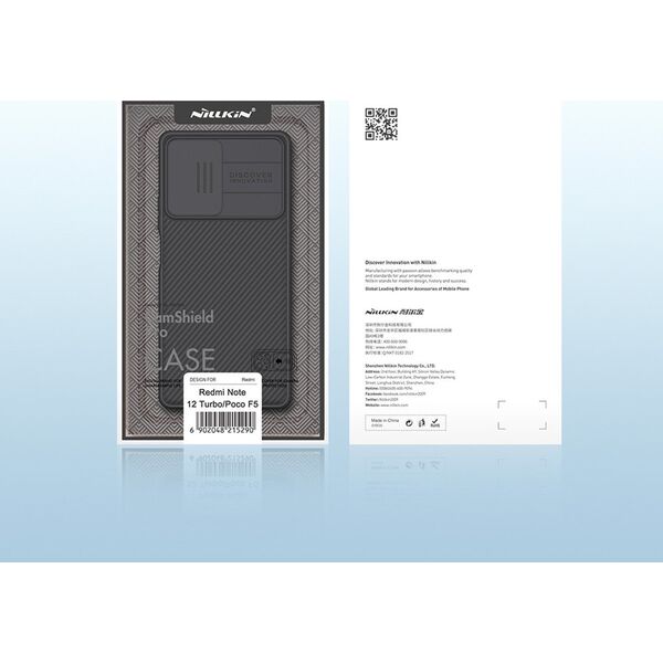 Nillkin Pancerne etui Xiaomi Redmi Note 12 Turbo / Xiaomi Poco F5 z osłoną na aparat Nillkin CamShield Pro Case - czarne 12982100 6902048264045