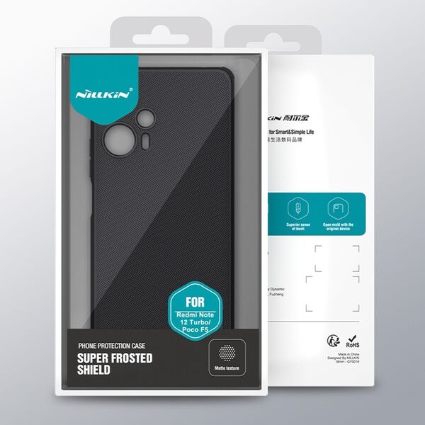 Nillkin Pancerne etui Xiaomi Redmi Note 12 Turbo / Xiaomi Poco F5 pancerny pokrowiec Nillkin Super Frosted Shield Pro - czarne 12982102 6902048263949