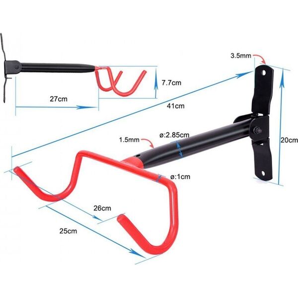 Maclean Rowerowy uchwyt ścienny, poziomy, stal, do 30kg (MC-430) 12985253 5902211129516