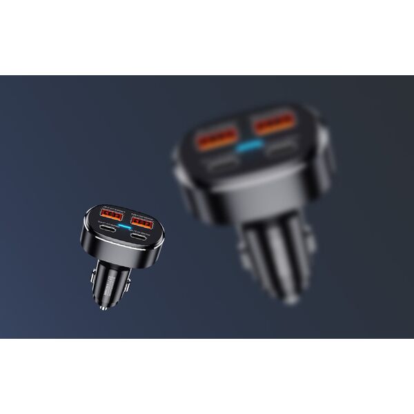 Ładowarka Remax Ładowarka samochodowa 2x USB, 2x USB-C, REMAX RCC329, 75W (czarna) 12993878 6954851202042