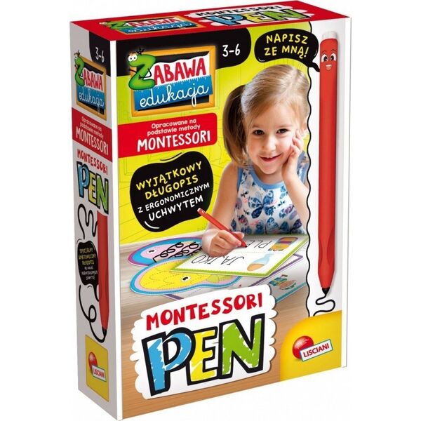 Lisciani Zestaw Montessori Długopis z 32 tabliczkami 12994514 8008324101313