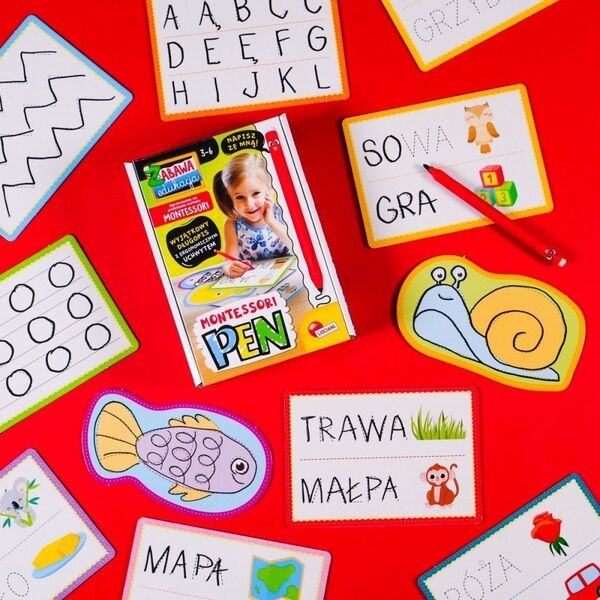Lisciani Zestaw Montessori Długopis z 32 tabliczkami 12994514 8008324101313