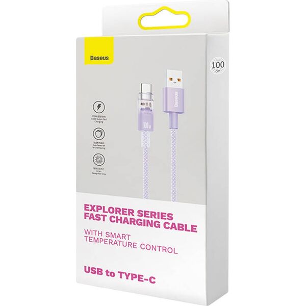 Kabel USB Baseus USB-A - USB-C 2 m Fioletowy (CATS010505) 12994820 6932172629168