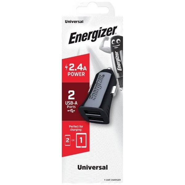 Ładowarka Energizer Energizer Classic - Ładowarka samochodowa 2x USB-A 2.4A 12W (Czarny) 12996265 3492548223855