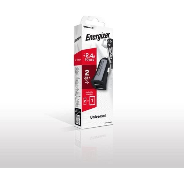 Ładowarka Energizer Energizer Classic - Ładowarka samochodowa 2x USB-A 2.4A 12W (Czarny) 12996265 3492548223855