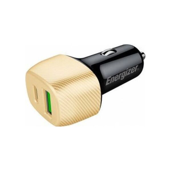 Ładowarka Energizer Energizer Ultimate - Ładowarka samochodowa USB-C & USB-A 38W PD + QC3.0 (Złoty / Czarny) 12996267 3492548233298