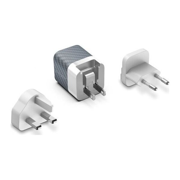Ładowarka Energizer Energizer Ultimate - Ładowarka sieciowa Multiplug EU / UK / US GaN 38W PD + QC3.0 (Srebrny) 12996275 3492548232239