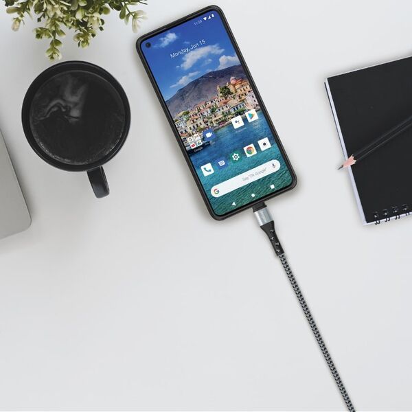 Kabel USB Energizer USB-A - USB-C 2 m Srebrny (C520CKSL) 12996277 3492548232499