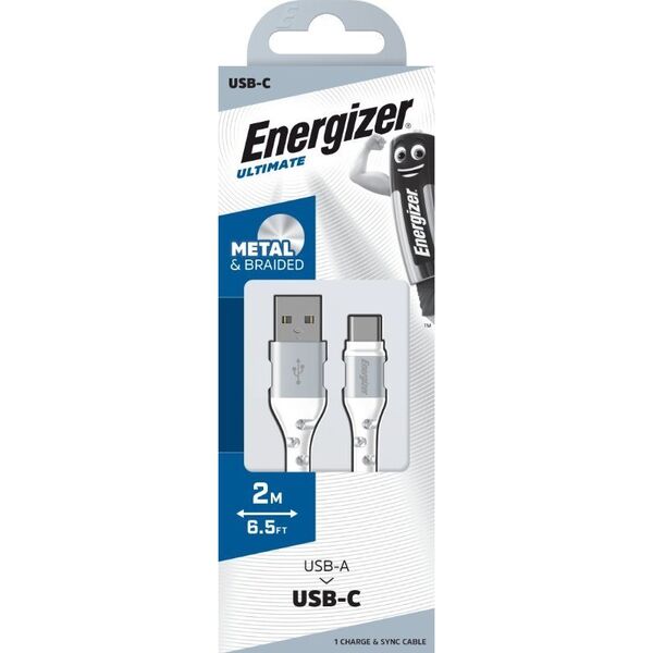 Kabel USB Energizer USB-A - USB-C 2 m Biały (C520CKWH) 12996291 3492548232505
