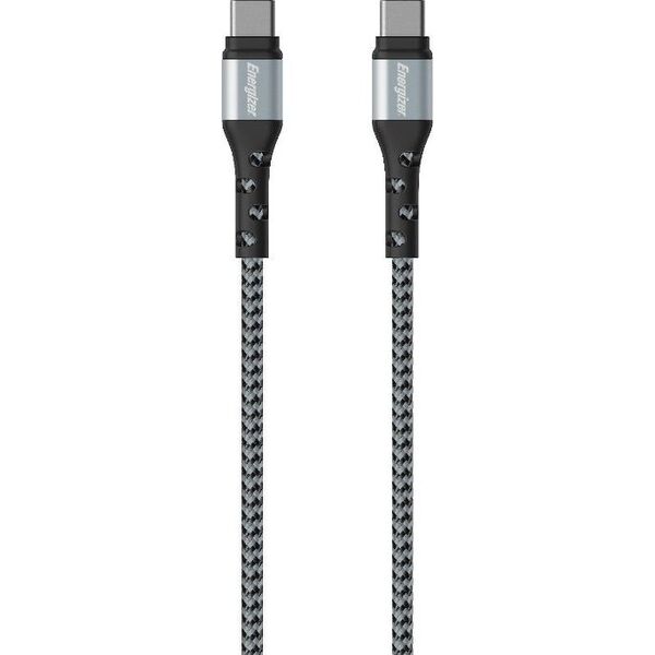 Kabel USB Energizer USB-C - USB-C 2 m Srebrny (C521CKSL) 12996293 3492548233342