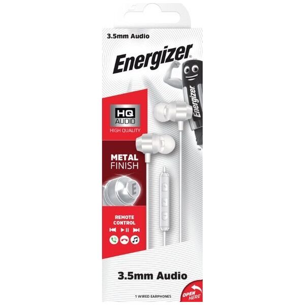 Słuchawki Energizer Energizer Classic CIA10 - Słuchawki przewodowe jack 3,5 mm (Biały) 12996302 3492548232338
