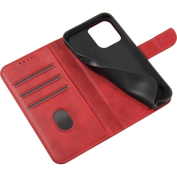 Hurtel Etui portfel z klapką podstawką do iPhone 15 Pro Max Magnet Case - czerwone 13001896 9145576279311