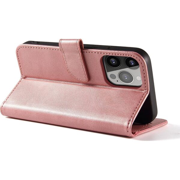 Hurtel Etui portfel z klapką podstawką do iPhone 15 Plus Magnet Case - różowe 13001904 9145576279243